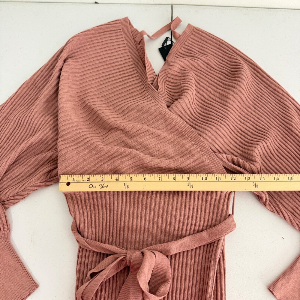Fashion Nova Sweater Dress Womens Small Just Between Us Ribbed Mauve - Picture 10 of 12